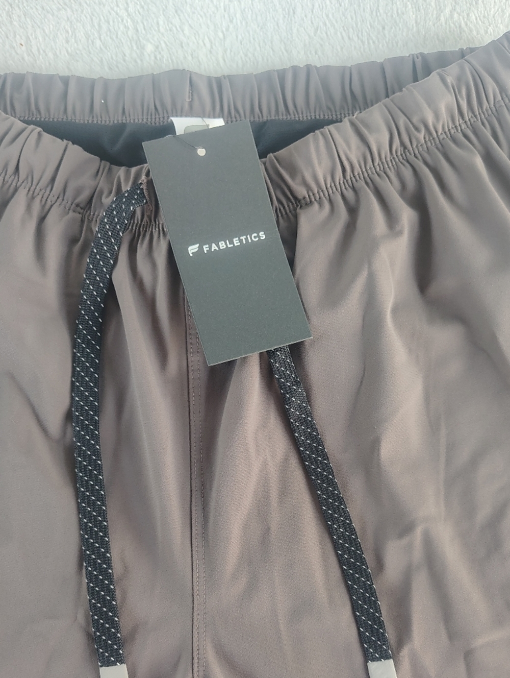 Fabletics Gray Elastic Waist Drawstring Shorts